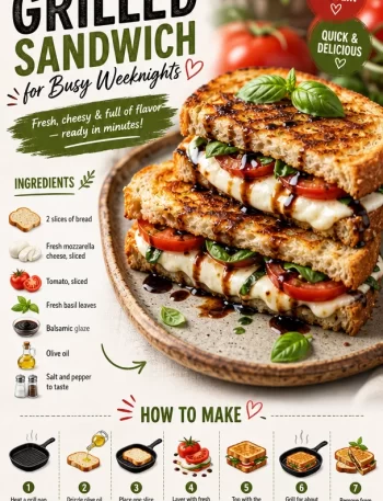 Delicious Caprese grilled sandwich made with fresh ingredients.