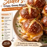 Cheddar Pretzel Sliders - crispy and gooey bites ready to enjoy