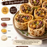 Delicious cheeseburger roll-ups served on a plate for a quick weeknight meal