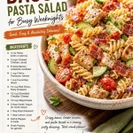 Chicken Bacon Pasta Salad served in a bowl, perfect for busy weeknights