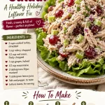 Healthy Cranberry Turkey Salad with holiday leftovers in a bowl