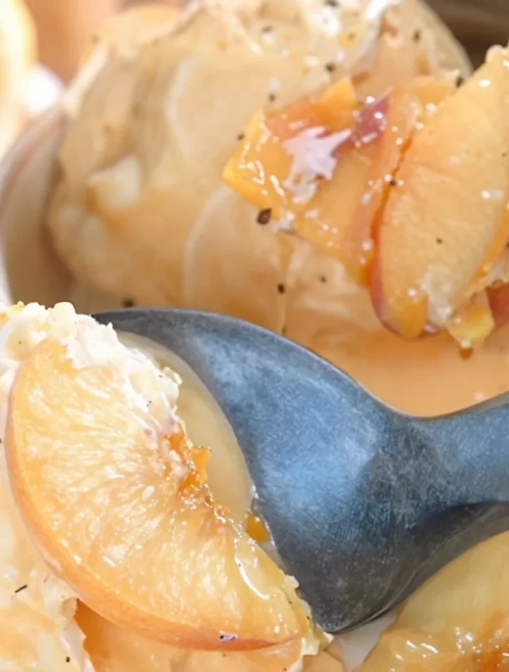 Creamy nectarine frozen yogurt made with 5 simple ingredients for summer