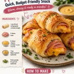 Delicious Crescent Ham Pockets served on a plate, perfect budget-friendly snack.