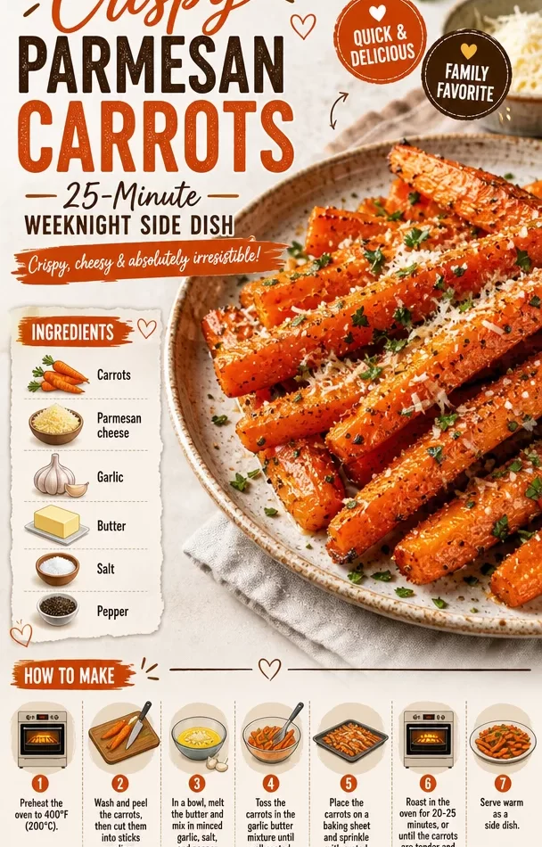 Crispy Parmesan Carrots served as a delicious side dish