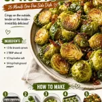 Crispy roasted Brussels sprouts in a one-pan dish