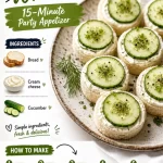 Cucumber sandwich wheels arranged as a colorful party appetizer
