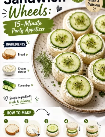 Cucumber sandwich wheels arranged as a colorful party appetizer