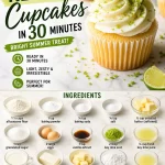 Easy key lime cupcakes topped with lime frosting, a delicious summer dessert.