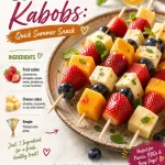 Colorful Fruit Cheese Kabobs with assorted fruits and cheeses on skewers