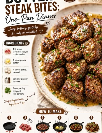 Delicious Garlic Butter Steak Bites served in a skillet.