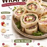 Delicious Ham & Apple Wraps served on a platter.