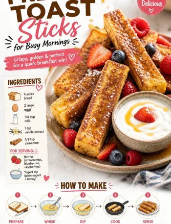 Delicious French toast sticks ready to enjoy for a quick breakfast