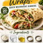 A variety of flavorful gluten-free wraps filled with fresh ingredients