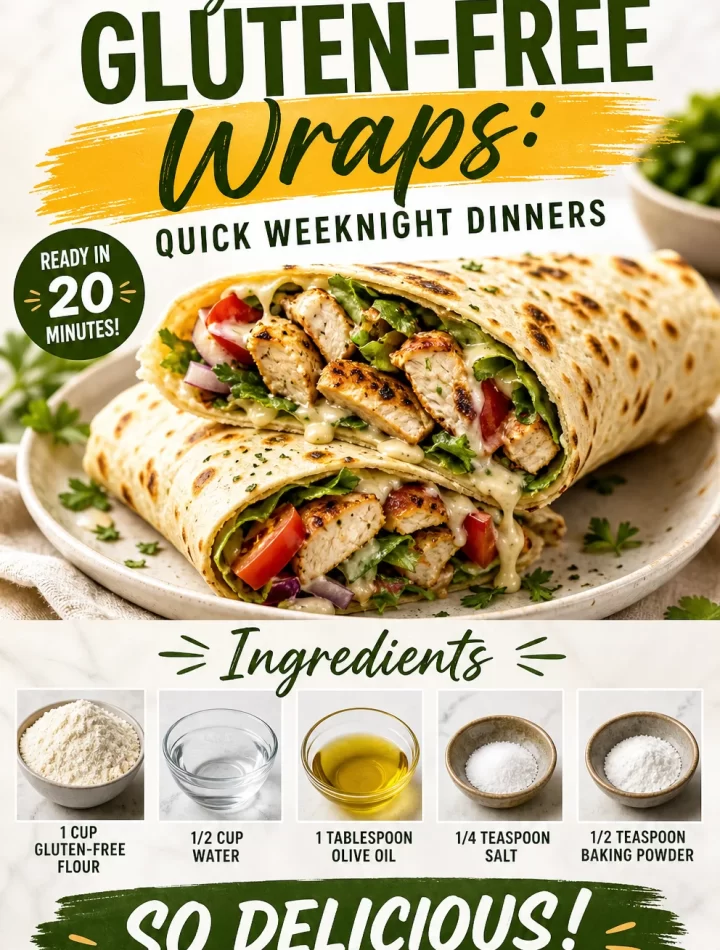 A variety of flavorful gluten-free wraps filled with fresh ingredients