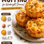 Baked Mac & Cheese Muffins served in a muffin pan