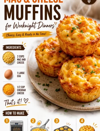Baked Mac & Cheese Muffins served in a muffin pan