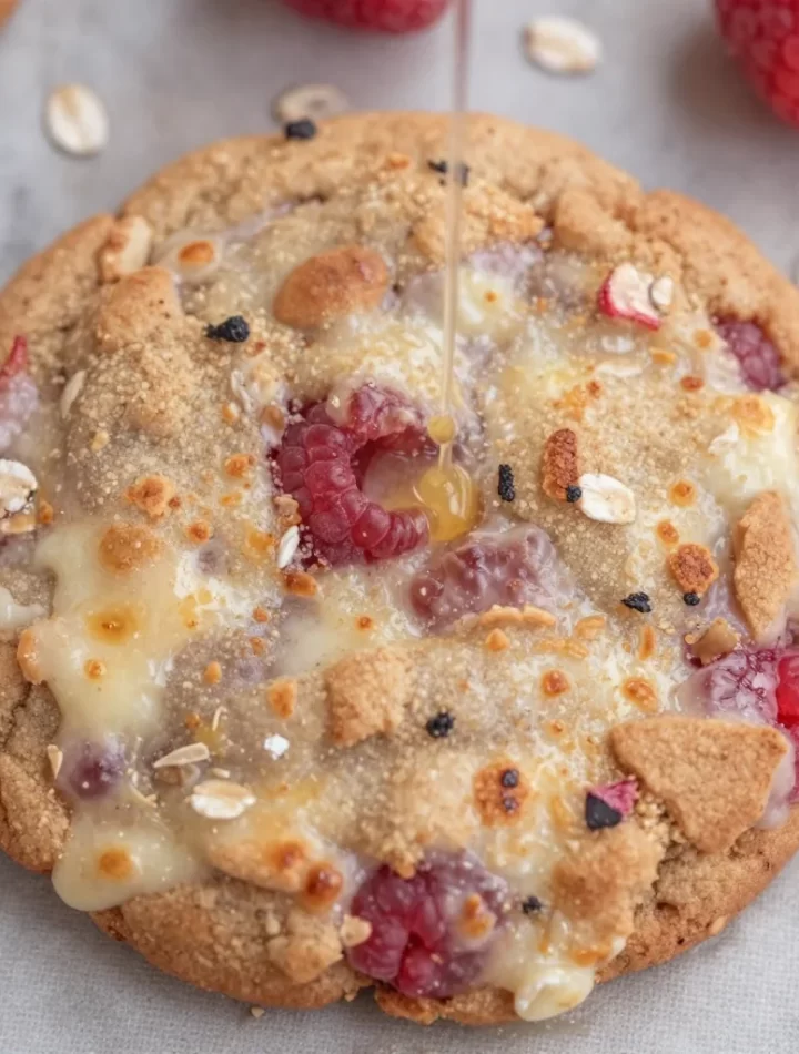 Delicious raspberry oatmeal cookies ready for a quick healthy snack