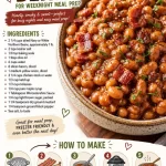 Instant Pot baked beans prepared for a weeknight meal prep.