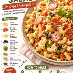 Delicious Macaroni Pizza Salad served in a bowl, perfect for weeknight dinners