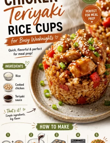 Meal-prep chicken teriyaki rice cups for easy weeknight dinners