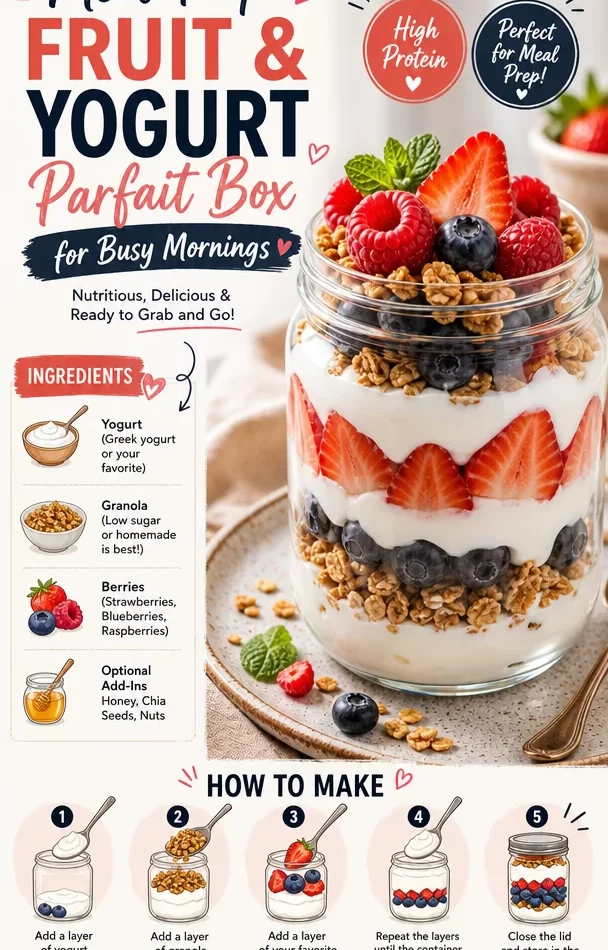 Meal-Prep Fruit & Yogurt Parfait Box for healthy breakfast options