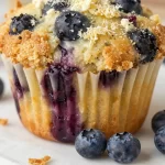Delicious Minute Blueberry Cream Cheese Muffins made in one bowl