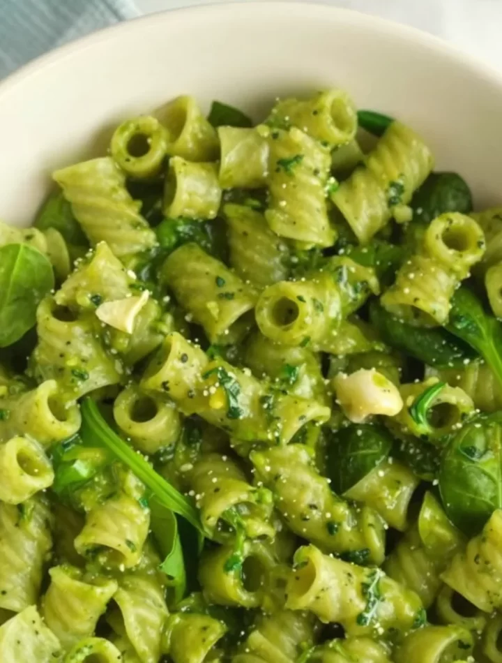 Easy cheesy spinach pasta sauce for toddlers, ready in minutes.