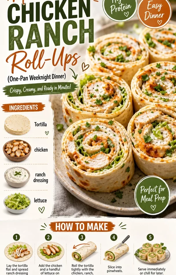 Delicious Minute Chicken Ranch Roll-Ups served as a quick dinner option.