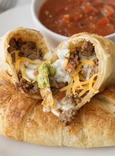 Minute crispy cheesy taco sticks served on a plate