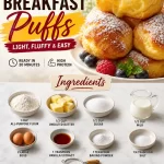 Light and fluffy French breakfast puffs served on a plate