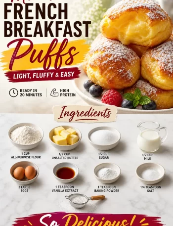 Light and fluffy French breakfast puffs served on a plate