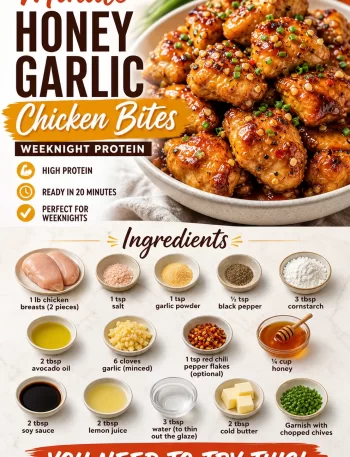 Delicious Minute Honey Garlic Chicken Bites served on a plate