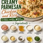 One-Pan Creamy Parmesan Chicken and Rice dish ready for serving