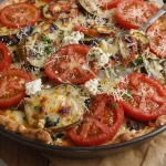 Delicious Minute Summer Tomato and Eggplant Pie with a crispy crust