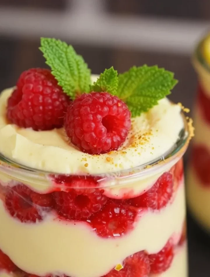 No-Bake Lemon Raspberry Fluff Dessert
