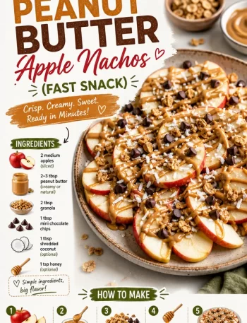 No-bake peanut butter apple nachos topped with chocolate drizzle and nuts.
