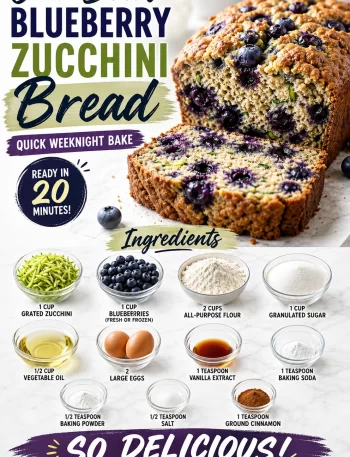 One-bowl blueberry zucchini bread fresh out of the oven