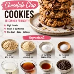 One-bowl oatmeal chocolate chip cookies on a baking tray
