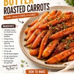 Honey garlic butter roasted carrots in a pan, garnished and ready to serve.
