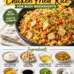 One-Pan Gluten-Free Chicken Fried Rice dish with vegetables and chicken