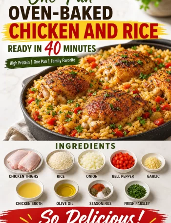 One-Pan Oven-Baked Chicken with Rice ready in 40 minutes