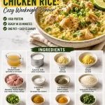 One-pot brothy coconut chicken rice dish served with herbs