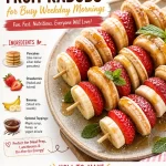 Delicious pancake kabobs with fresh fruit for a quick breakfast