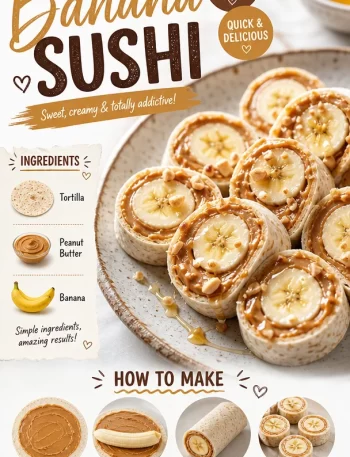 Delicious PB banana sushi rolls with bananas and peanut butter