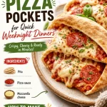 Pita pizza pockets filled with cheese and toppings for a quick dinner