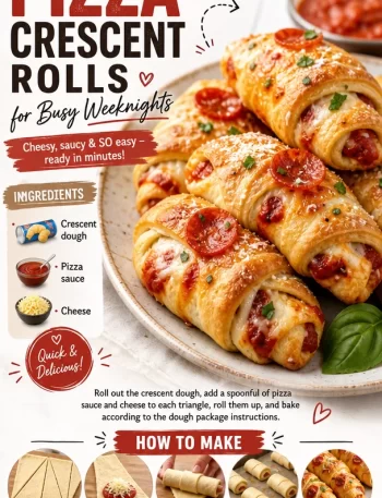 Delicious Pizza Crescent Rolls served on a plate, perfect for busy weeknights.
