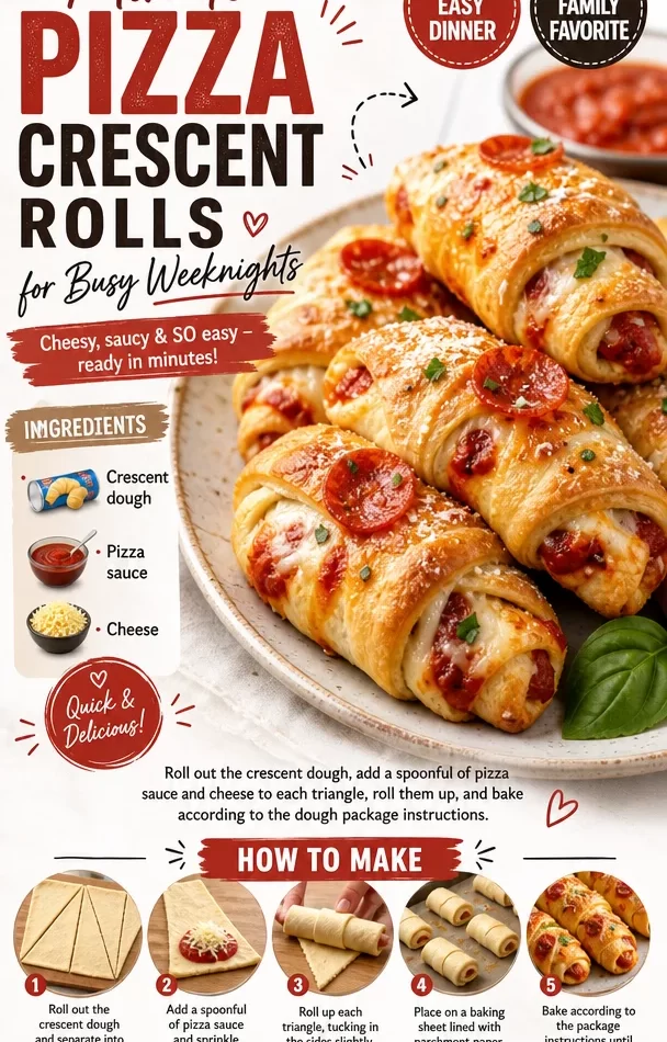 Delicious Pizza Crescent Rolls served on a plate, perfect for busy weeknights.