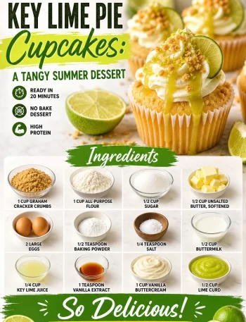 Delicious key lime pie cupcakes topped with creamy frosting and lime zest.