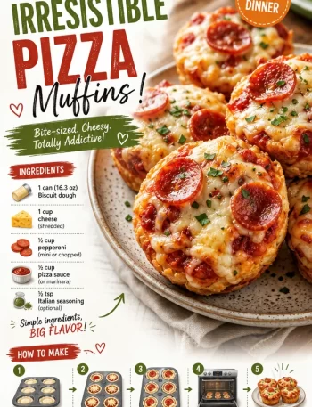 Delicious homemade pizza muffins served as a quick party snack