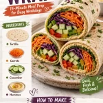 Colorful Rainbow Veggie Wrap prepared for quick and healthy weekday meals